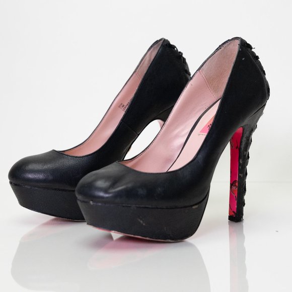 Betsey Johnson heel / Platform Heels / Leather Pump / Designer Shoe - Picture 2 of 7